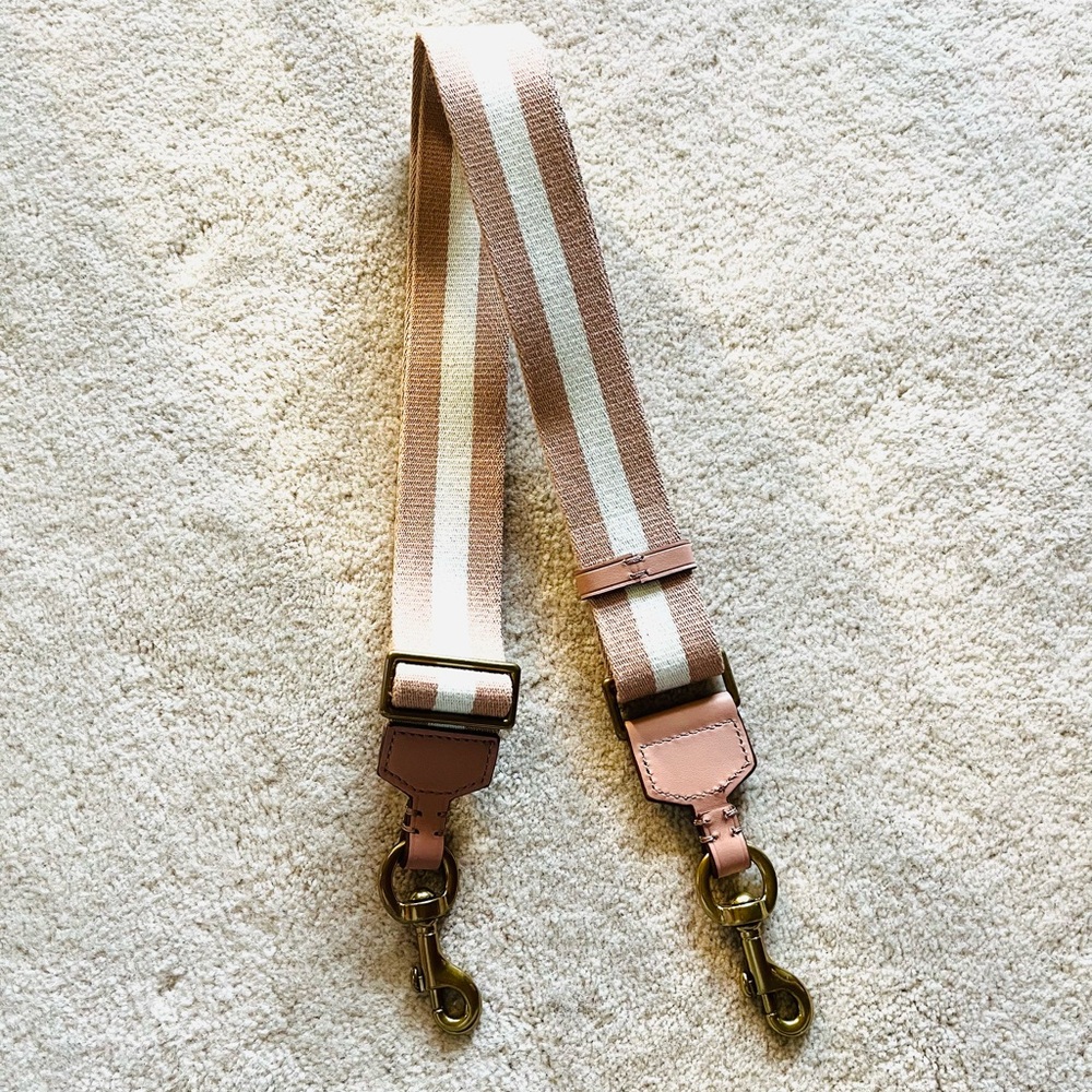 Striped Adjustable Bag Strap with Gold Hardware